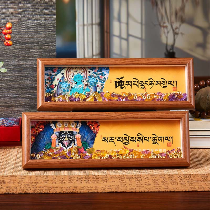 Buddha Stones Om Mani Padme Hum bouddha lingot doré Thangka, cadre Photo, ornement, décoration de maison - image 11