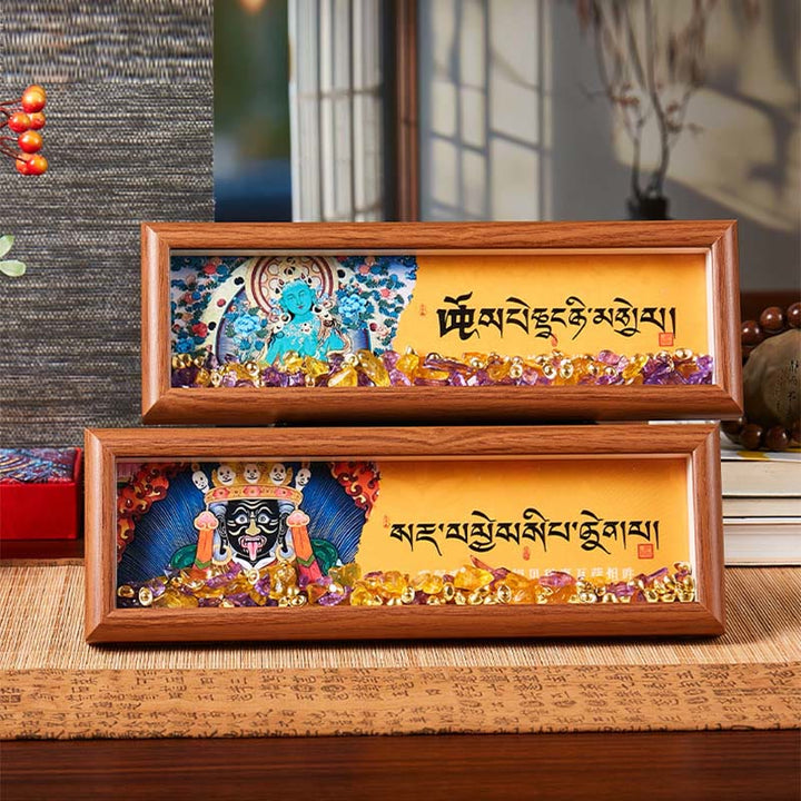 Buddha Stones Om Mani Padme Hum bouddha lingot doré Thangka, cadre Photo, ornement, décoration de maison - image 11