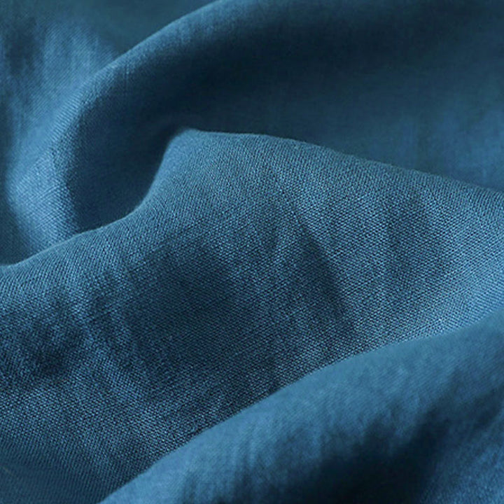 Chemise mi-longue en coton pour femme, Buddha Stones, couleur unie automne, col montant à boutons brandebourg, manches trois-quarts. - image 16