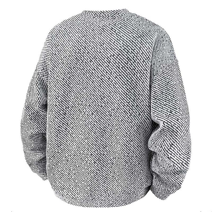 Sweat-shirt homme à rayures et boutons, col rond, motif Buddha Stones - image 11