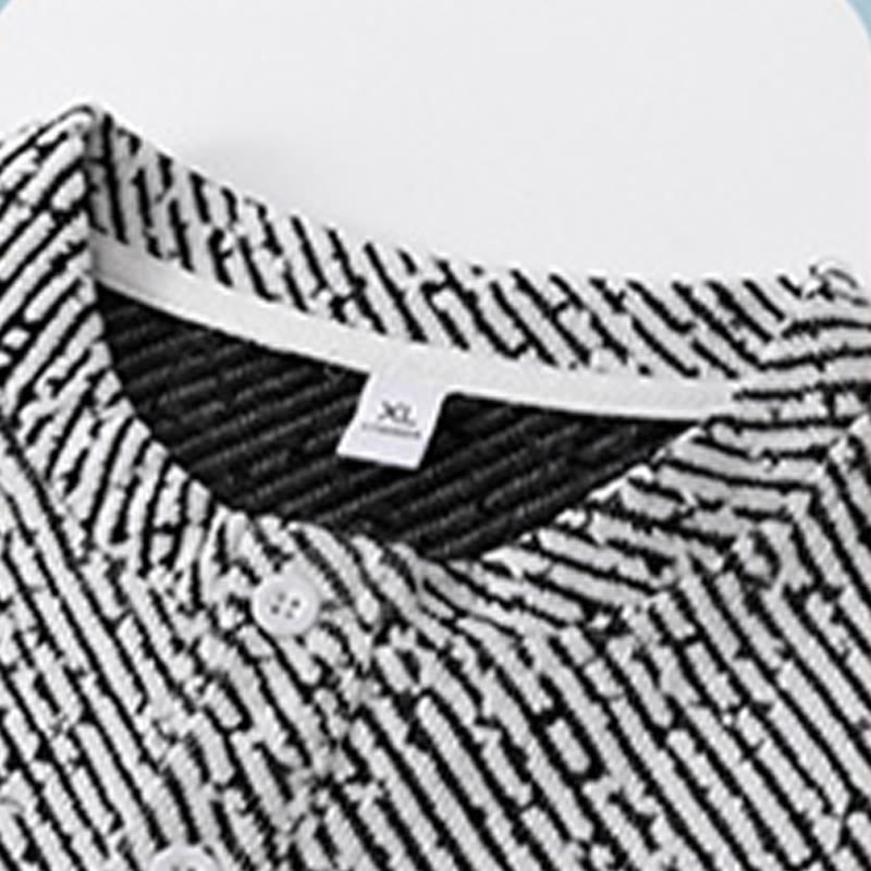 Sweat-shirt homme à rayures et boutons, col rond, motif Buddha Stones - image 12