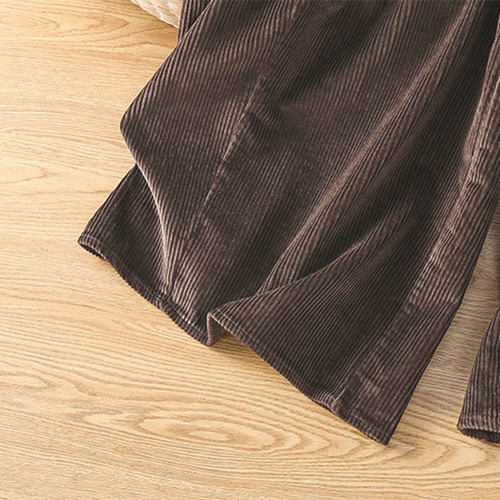 Pantalon court en velours côtelé à jambes larges, taille élastique, Buddha Stones - image 17