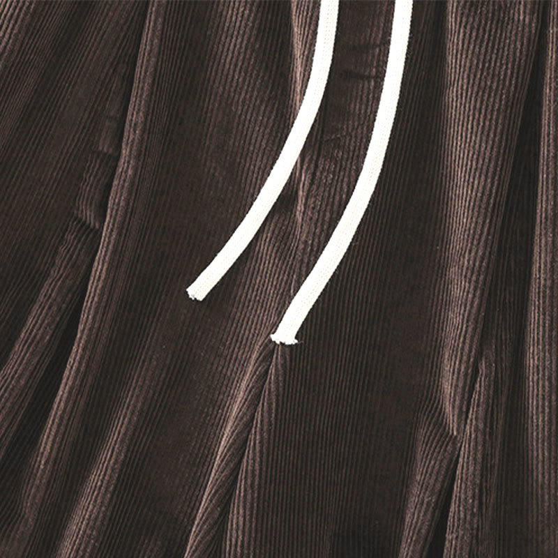 Pantalon court en velours côtelé à jambes larges, taille élastique, Buddha Stones - image 16