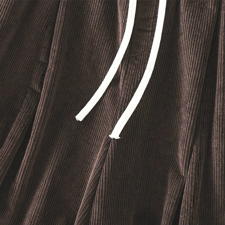 Pantalon court en velours côtelé à jambes larges, taille élastique, Buddha Stones - image 16