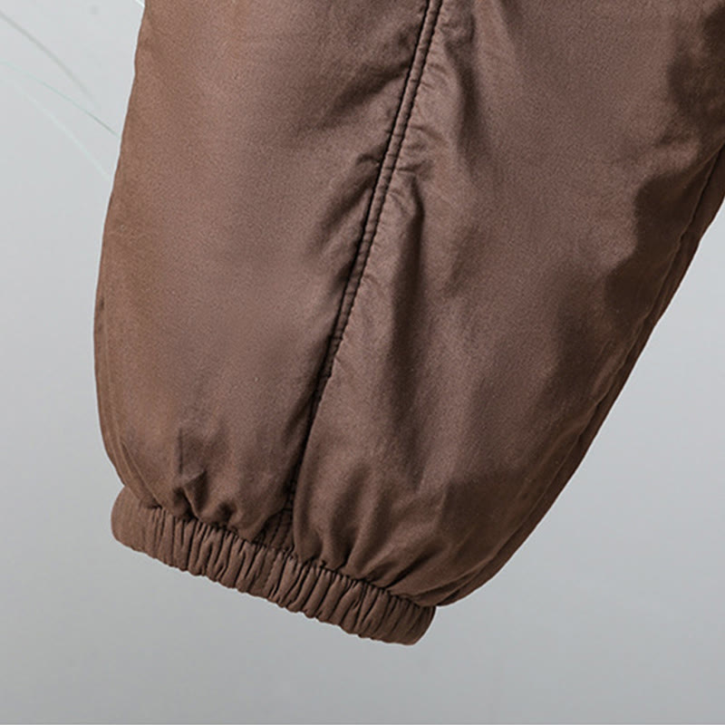 Pantalon harem court en coton thermique Buddha Stones Winter, taille élastique, longueur 7-8, avec poches - image 7