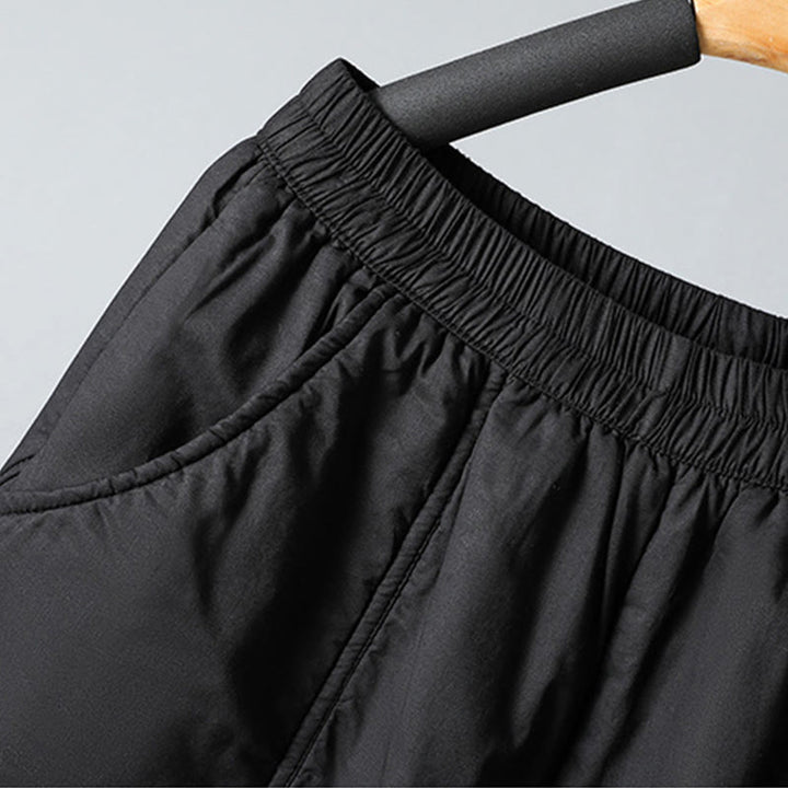 Pantalon harem court en coton thermique Buddha Stones Winter, taille élastique, longueur 7-8, avec poches - image 21