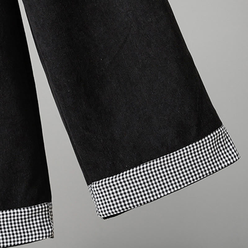 Pantalon en velours côtelé à carreaux et à carreaux, longueur cheville, taille élastique, pour femme, motif Buddha Stones - image 15