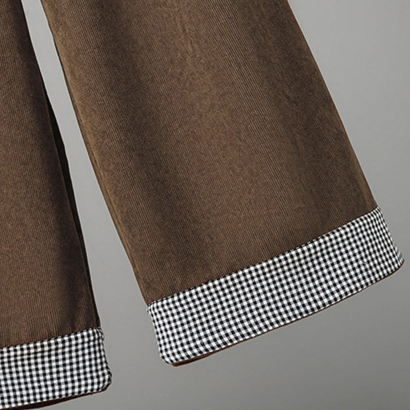 Pantalon en velours côtelé à carreaux et à carreaux, longueur cheville, taille élastique, pour femme, motif Buddha Stones - image 7