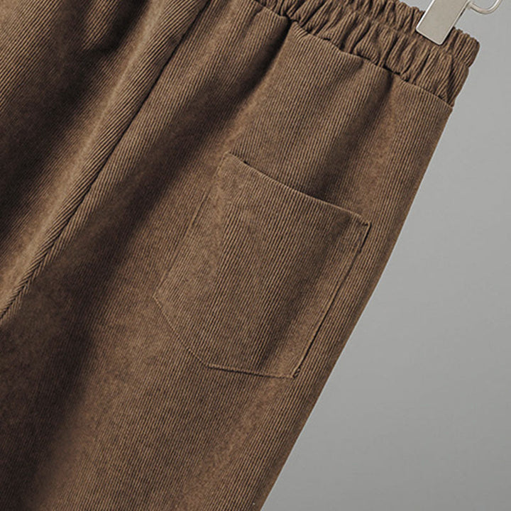 Pantalon en velours côtelé à carreaux et à carreaux, longueur cheville, taille élastique, pour femme, motif Buddha Stones - image 6