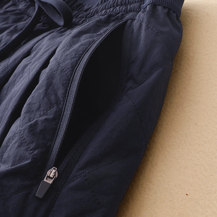 Pantalon thermique en coton pour femme Buddha Stones Winter Lines, taille élastique avec cordon de serrage et poches zippées - image 4