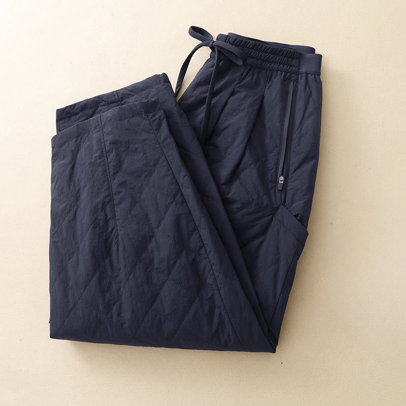 Pantalon thermique en coton pour femme Buddha Stones Winter Lines, taille élastique avec cordon de serrage et poches zippées - image 2