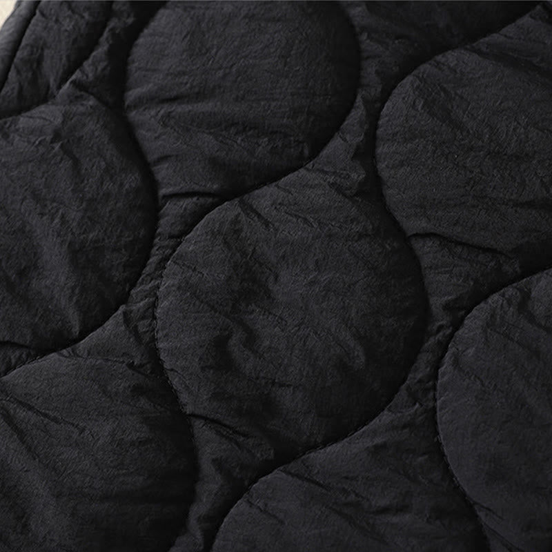 Pantalon thermique en coton à carreaux, imprimé patchwork, avec poches, Buddha Stones Winter Curved Lines et taille élastique à cordon de serrage. - image 4