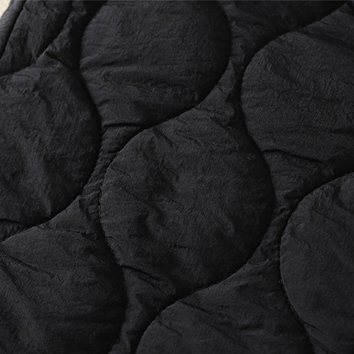 Pantalon thermique en coton à carreaux, imprimé patchwork, avec poches, Buddha Stones Winter Curved Lines et taille élastique à cordon de serrage. - image 4