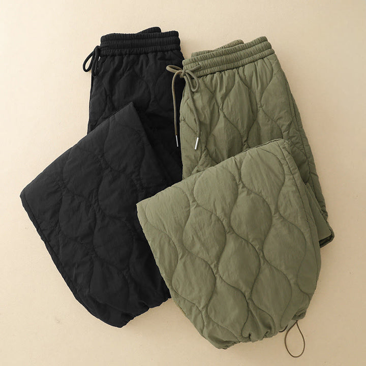 Pantalon thermique en coton pour femme, motif Buddha Stones, lignes courbes, taille élastique avec cordon de serrage et poches - image 17