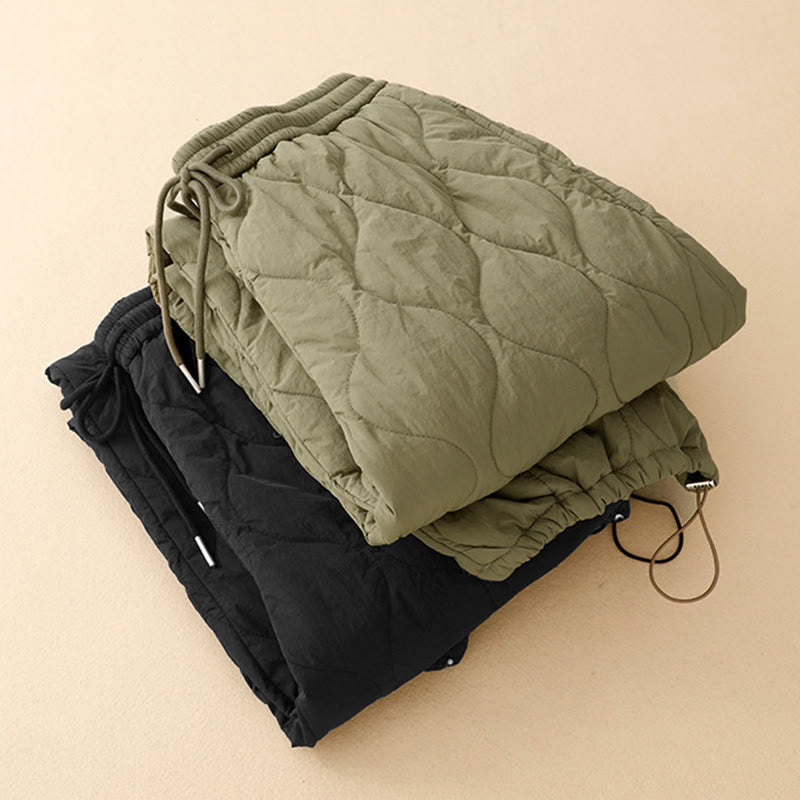 Pantalon thermique en coton pour femme, motif Buddha Stones, lignes courbes, taille élastique avec cordon de serrage et poches - image 16