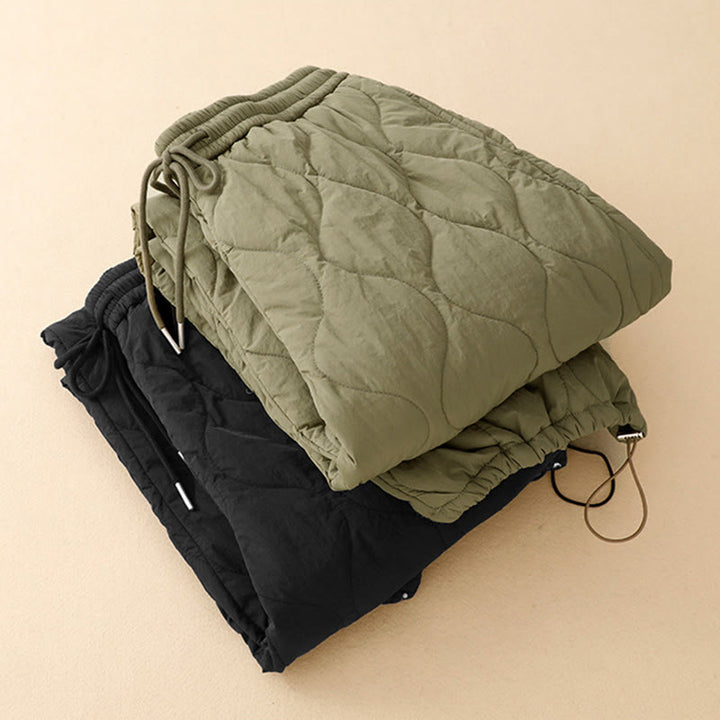 Pantalon thermique en coton pour femme, motif Buddha Stones, lignes courbes, taille élastique avec cordon de serrage et poches - image 16