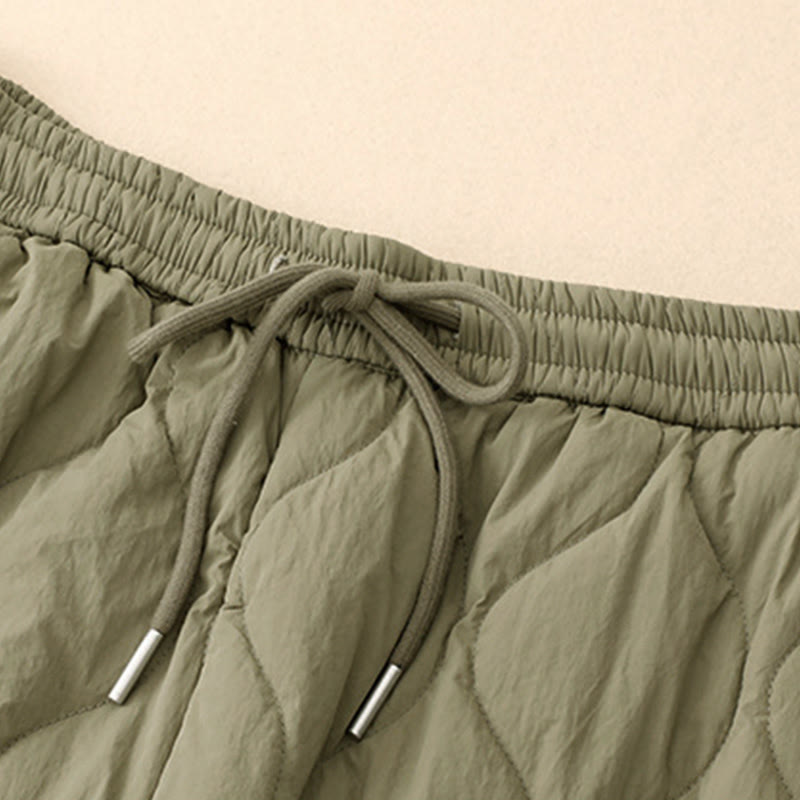 Pantalon thermique en coton pour femme, motif Buddha Stones, lignes courbes, taille élastique avec cordon de serrage et poches - image 3