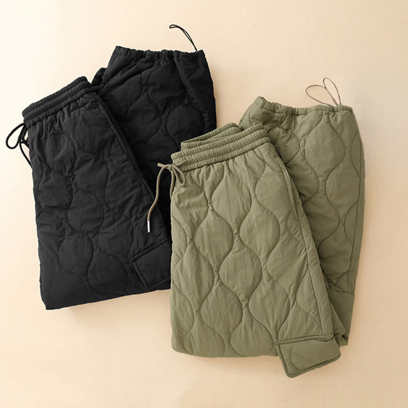 Pantalon thermique en coton pour femme, motif Buddha Stones, lignes courbes, taille élastique avec cordon de serrage et poches - image 18