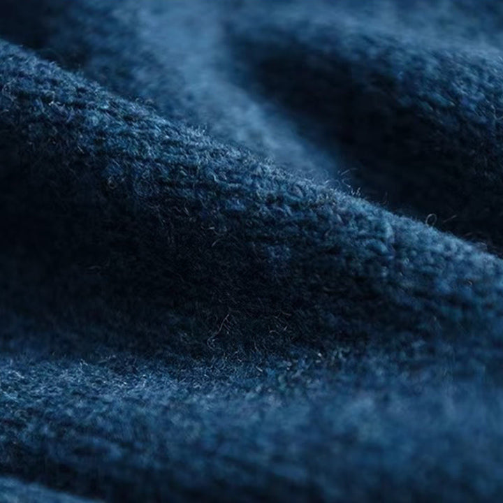 Pull en coton tricoté à manches longues et col montant, couleur unie , Buddha Stones, hiver - image 7