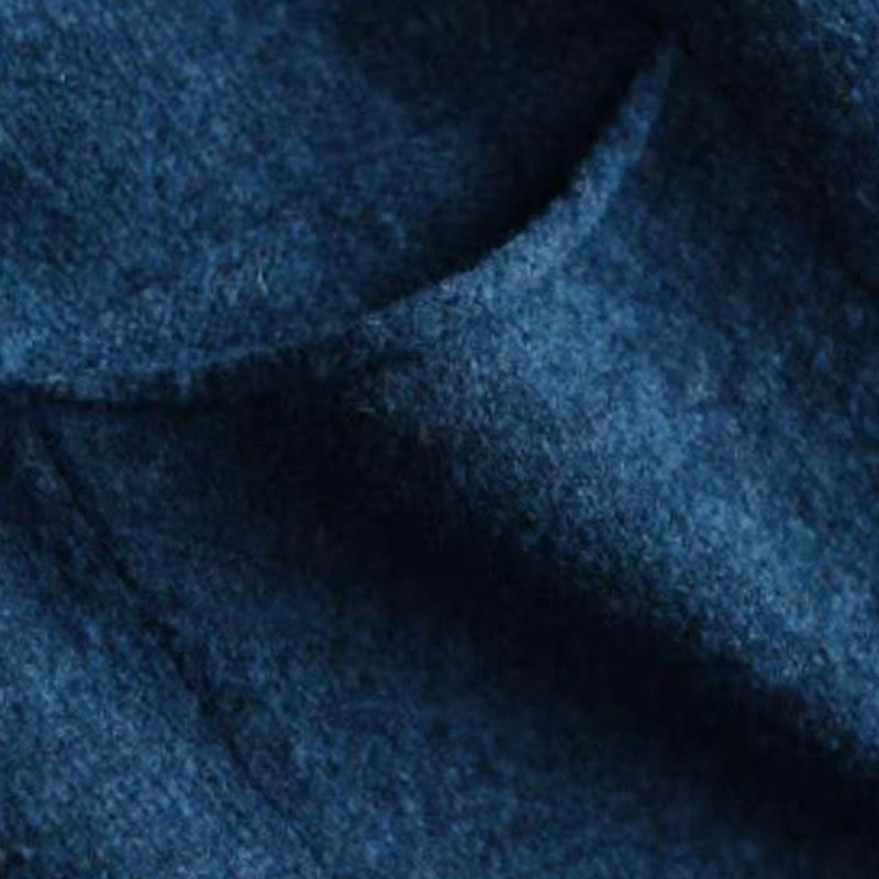 Pull en coton tricoté à manches longues et col montant, couleur unie , Buddha Stones, hiver - image 4