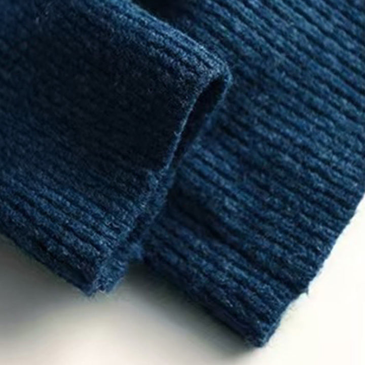 Pull en coton tricoté à manches longues et col montant, couleur unie , Buddha Stones, hiver - image 6