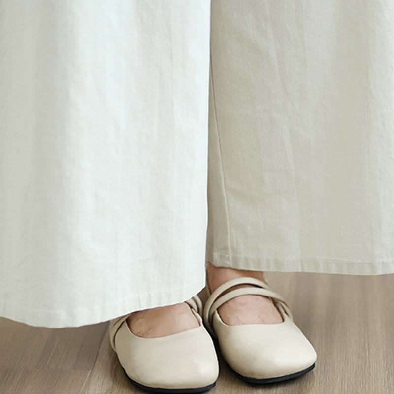 Ensemble 2 Buddha Stones pour femme avec poches, couleur unie, en coton, composé d'une chemise à manches longues boutonnée et d'un pantalon large longueur cheville. - image 11