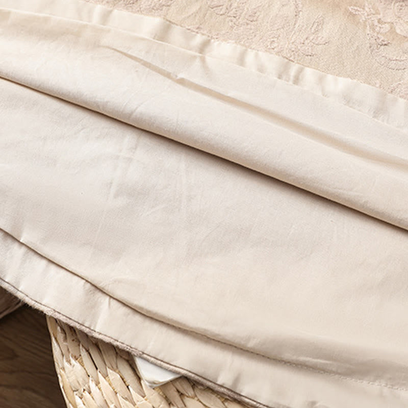 Chemise en coton à manches longues pour femme, imprimé floral jacquard Buddha Stones, col montant à boutons brandebourg - image 23