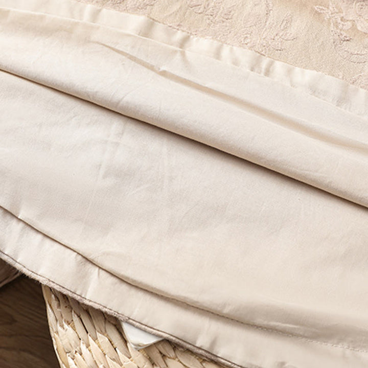 Chemise en coton à manches longues pour femme, imprimé floral jacquard Buddha Stones, col montant à boutons brandebourg - image 23