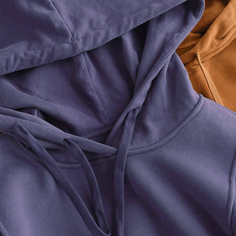 Sweat à capuche femme en coton doublé polaire, manches longues, avec poches, couleur unie, motif Buddha Stones Winter - image 10