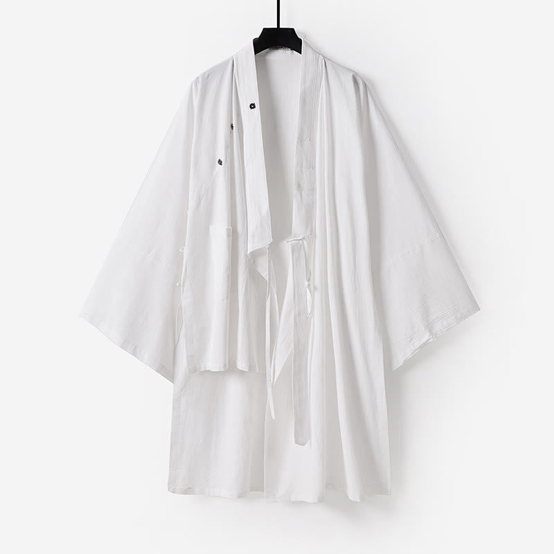 Ensemble de 2 Buddha Stones pour la cérémonie de Tai Chi de Wudang, robe longue kimono taoïste sans manches à manches longues pour homme. - image 1