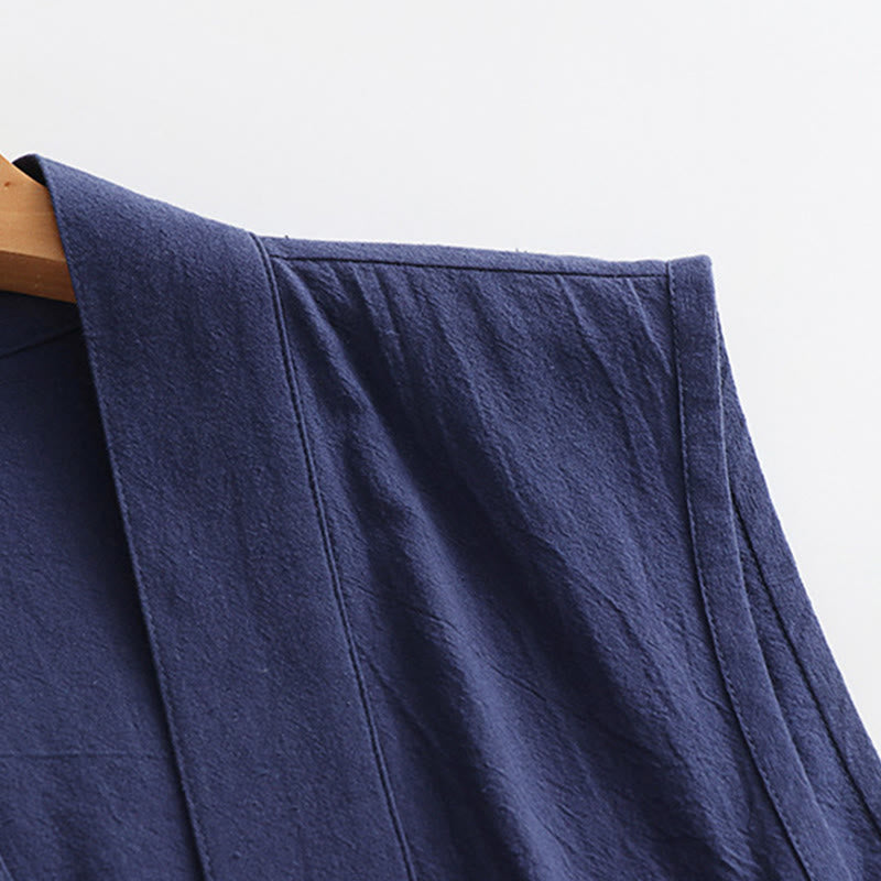 Ensemble de 2 Buddha Stones pour la cérémonie de Tai Chi de Wudang, robe longue kimono taoïste sans manches à manches longues pour homme. - image 7