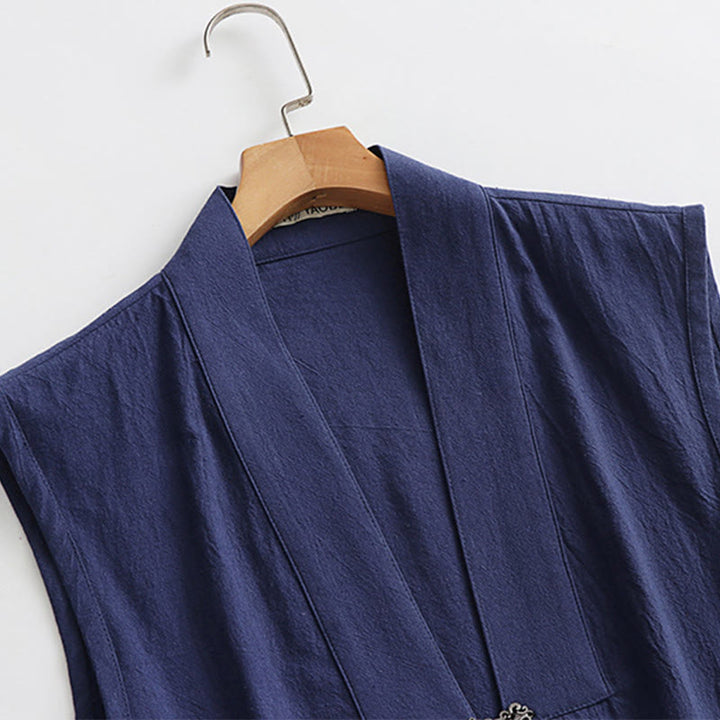 Ensemble de 2 Buddha Stones pour la cérémonie de Tai Chi de Wudang, robe longue kimono taoïste sans manches à manches longues pour homme. - image 6