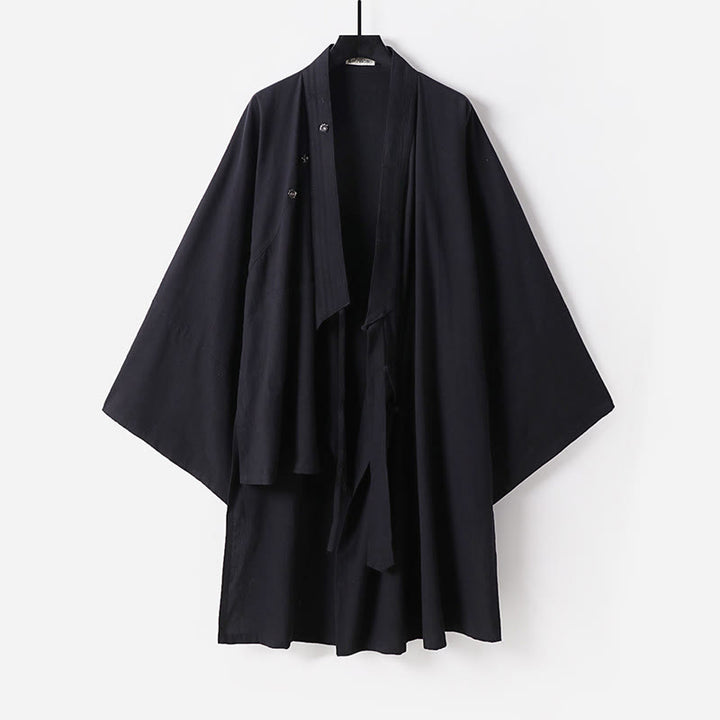 Robe longue taoïste pour homme, manches trois-quarts, inspirée des Buddha Stones de Wudang. - Noir - US/UK/AU54，EU64 (9XL) - image 11
