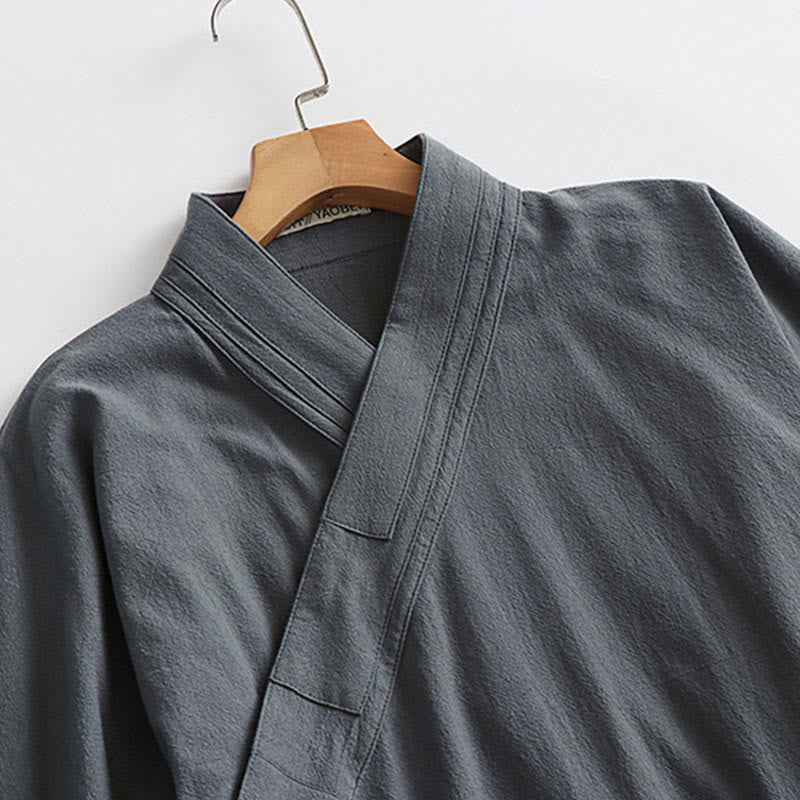 Robe longue taoïste pour homme, manches trois-quarts, inspirée des Buddha Stones de Wudang. - image 5