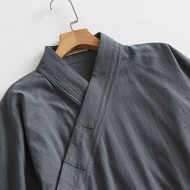 Robe longue taoïste pour homme, manches trois-quarts, inspirée des Buddha Stones de Wudang. - image 5