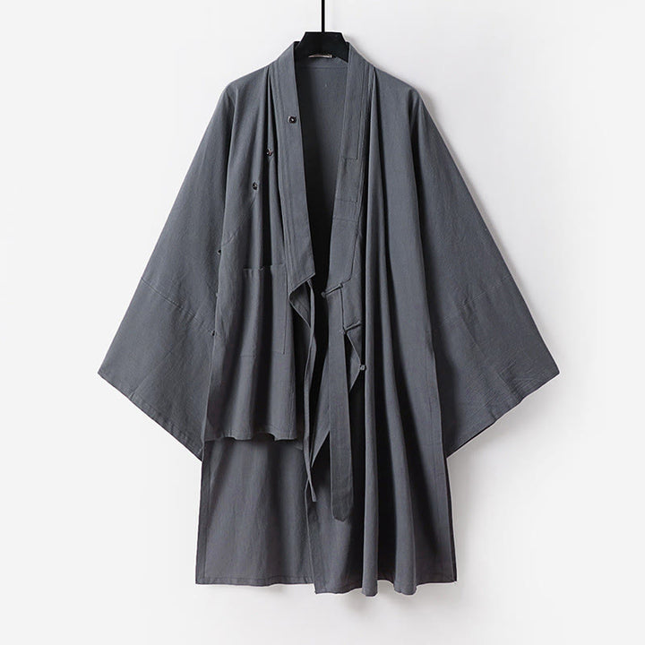 Ensemble de 2 pièces pour homme, style taoïste, manches longues, lacée, kimono sans manches, idéal pour la cérémonie de Qigong, Buddha Stones. - image 6