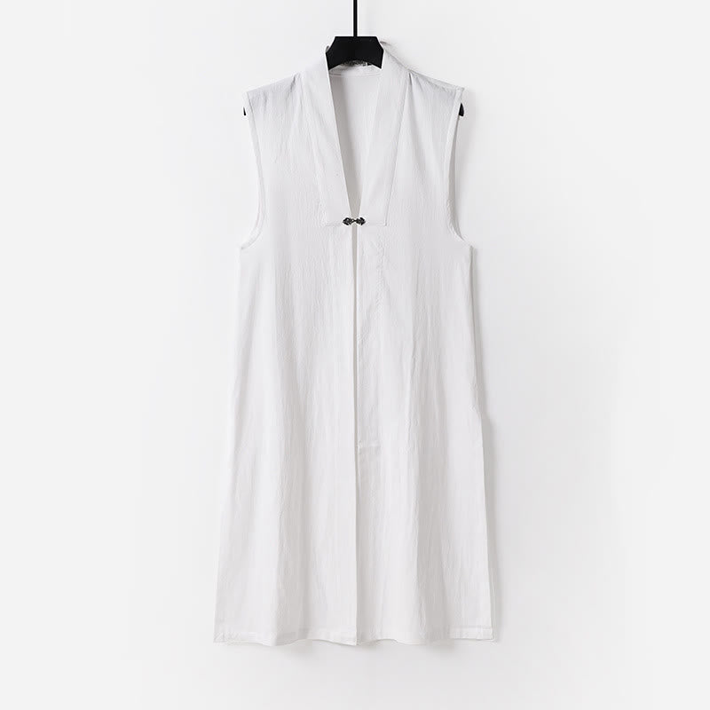 Ensemble de 2 pièces pour homme, style taoïste, manches longues, lacée, kimono sans manches, idéal pour la cérémonie de Qigong, Buddha Stones. - image 1