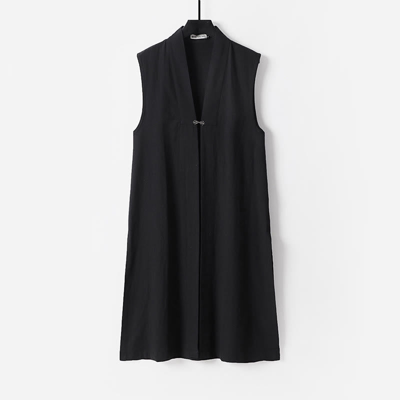 Ensemble de 2 pièces pour homme, style taoïste, manches longues, lacée, kimono sans manches, idéal pour la cérémonie de Qigong, Buddha Stones. - image 15