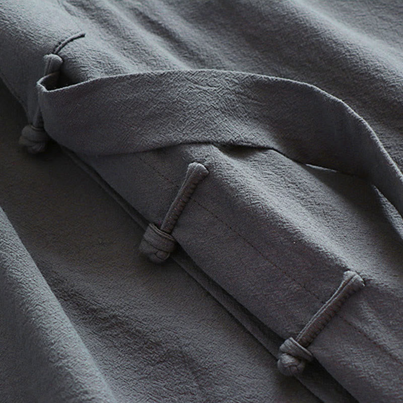 Ensemble de 2 pièces pour homme, style taoïste, manches longues, lacée, kimono sans manches, idéal pour la cérémonie de Qigong, Buddha Stones. - image 12