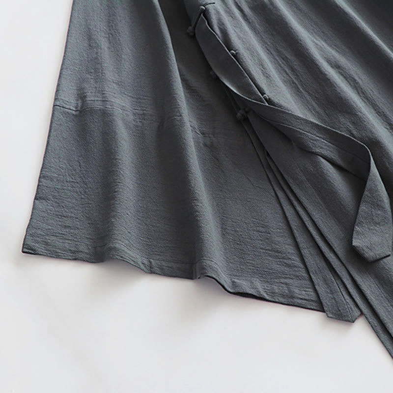 Ensemble de 2 pièces pour homme, style taoïste, manches longues, lacée, kimono sans manches, idéal pour la cérémonie de Qigong, Buddha Stones. - image 13