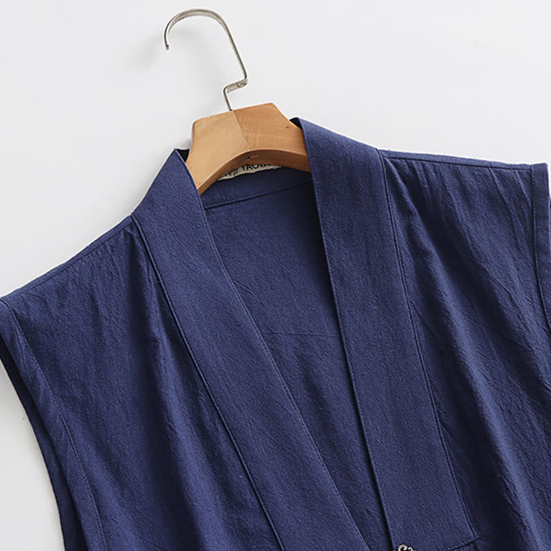 Ensemble de 2 pièces pour homme, style taoïste, manches longues, lacée, kimono sans manches, idéal pour la cérémonie de Qigong, Buddha Stones. - image 22