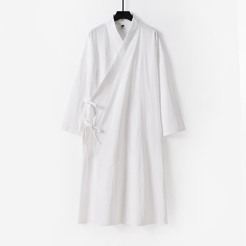 Robe longue taoïste à manches longues pour homme , Buddha Stones et de la cérémonie traditionnelle de Tai Chi de Wudang. - Blanc - US/UK/AU54，EU64 (9XL) - image 0
