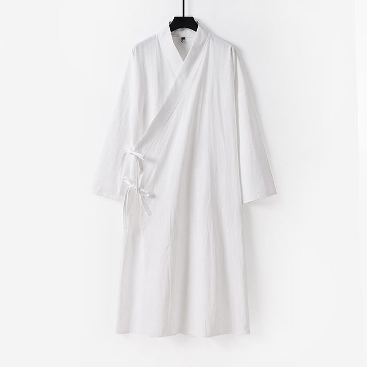Robe longue taoïste à manches longues pour homme , Buddha Stones et de la cérémonie traditionnelle de Tai Chi de Wudang. - Blanc - US/UK/AU54，EU64 (9XL) - image 0
