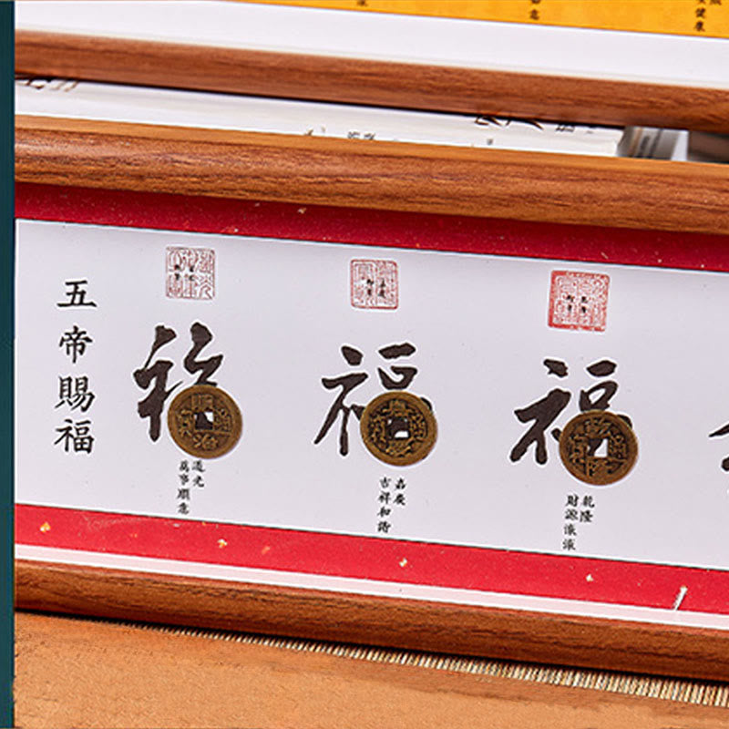 Buddha Stones, personnage Fu, pièces des Cinq Empereurs, cadre photo porte-bonheur, décoration intérieure - image 8