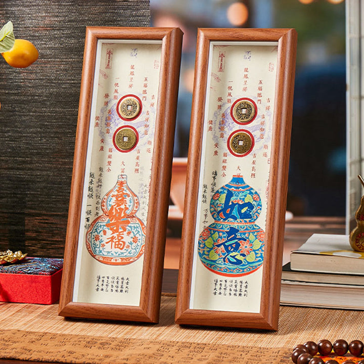 Buddha Stones, personnage Fu, calebasse, pièces de cuivre, cadre photo, ornement, décoration intérieure - image 8