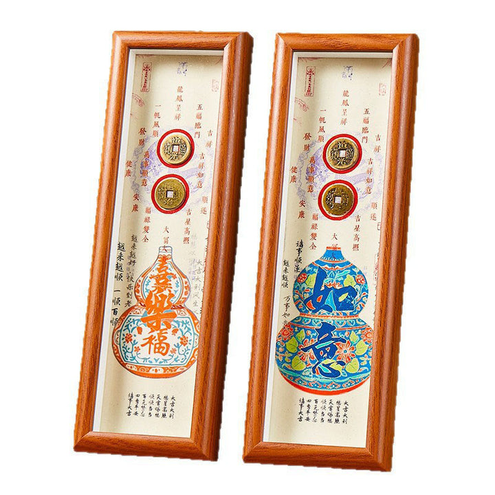 Buddha Stones, personnage Fu, calebasse, pièces de cuivre, cadre photo, ornement, décoration intérieure - image 9