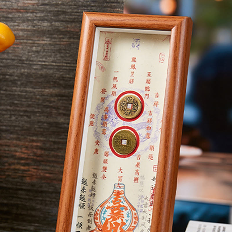 Buddha Stones, personnage Fu, calebasse, pièces de cuivre, cadre photo, ornement, décoration intérieure - image 1