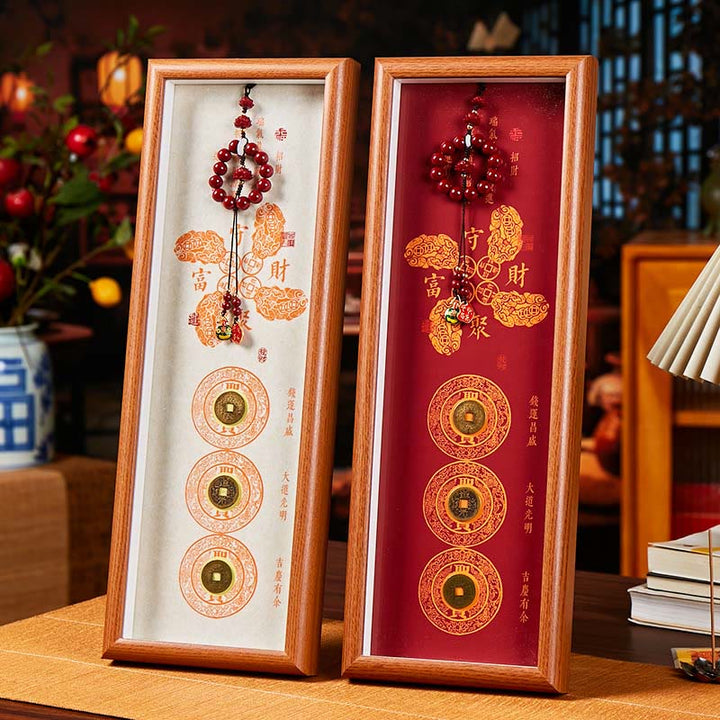 Buddha Stones, pièces de cuivre et cinabre, porte-bonheur, cadre photo décoratif, décoration intérieure - image 5