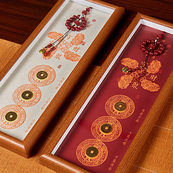 Buddha Stones, pièces de cuivre et cinabre, porte-bonheur, cadre photo décoratif, décoration intérieure - image 6