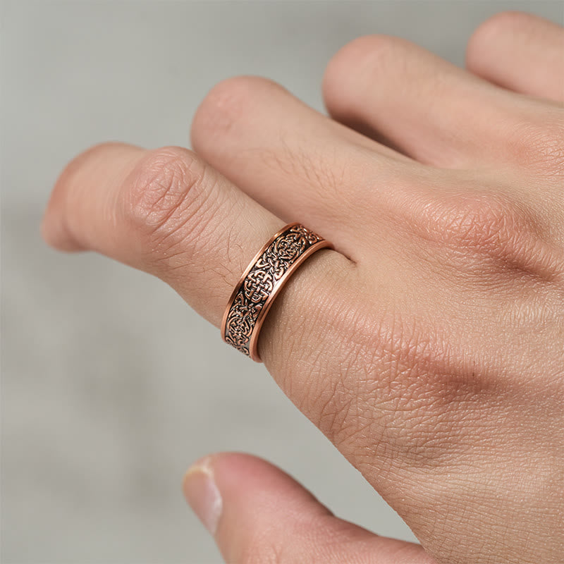 Bracelet jonc ouvert porte-bonheur en cuivre à motif abstrait de Buddha Stones - image 10